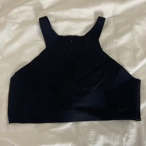 Nike small black laser cut sports bra / crop top